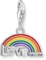 Charm pendente arcobaleno 3D colorato - 925 Argento Sterling