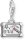 Charm pendente valigia vintage 3D - 925 Argento Sterling