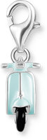 Charm pendente scooter 3D in stile vintage - 925 Argento Sterling