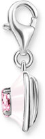 Charm pendente cuore 3D rosa - 925 Argento Sterling