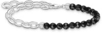 Bracciale charm con perline e maglie - 925 Argento Sterling