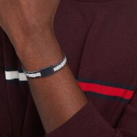 Bracciale a maglie in acciaio inossidabile argento/nero - Tommy Hilfiger Modello: 2790503