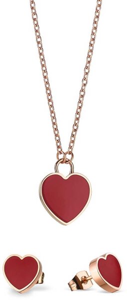 Collana con pendente cuore e orecchini cuore - Bering Jewelry Modello: 431-715-Rosegold