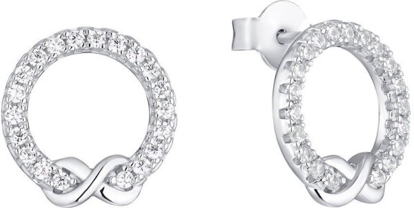 Orecchini a perno rotondi con pietre e simbolo infinito - s.Oliver Jewelry Modello: 2034965