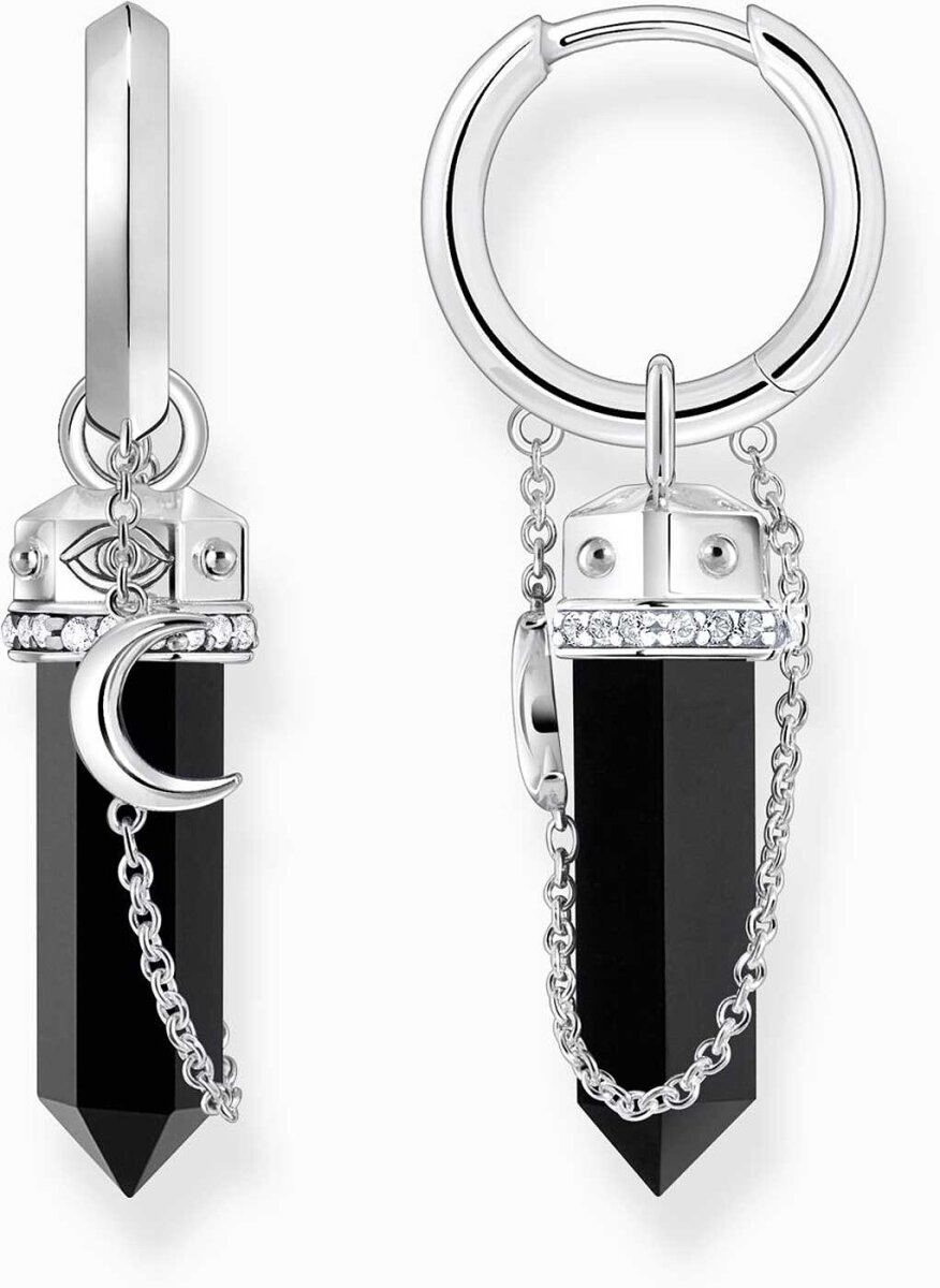 Orecchini A Perno Thomas Sabo In Argento 925, Con Zircone Bianco, Forma Geometrica, Eleganti - 3