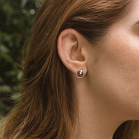 Orecchini Opacity rotondi con elemento in legno - Holzkern Modello: Jewelry