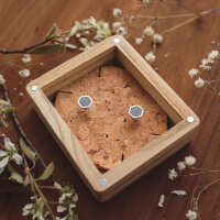 Orecchini Facade quadrati con marmo nero - Holzkern Modello: Jewelry