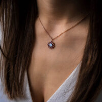 Composition Halskette mit blauem Perlmutt Anhänger - Holzkern Modell: Jewelry