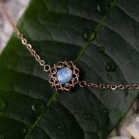 Composition Armband mit blauem Perlmutt Anhänger - Holzkern Modell: Jewelry