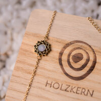 Composition Armband mit weißem Perlmutt Anhänger - Holzkern Modell: Jewelry