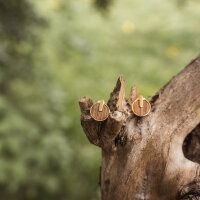 Opacity Ohrringe rund mit Holzelement - Holzkern Modell: Jewelry