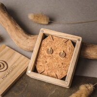 Opacity Ohrringe rund mit Holzelement - Holzkern Modell: Jewelry