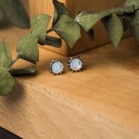 Shade Ohrstecker Sonne mit blauem Perlmutt - Holzkern Modell: Jewelry