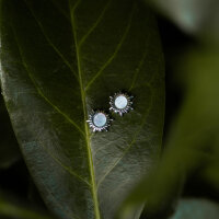 Shade Ohrstecker Sonne mit blauem Perlmutt - Holzkern Modell: Jewelry