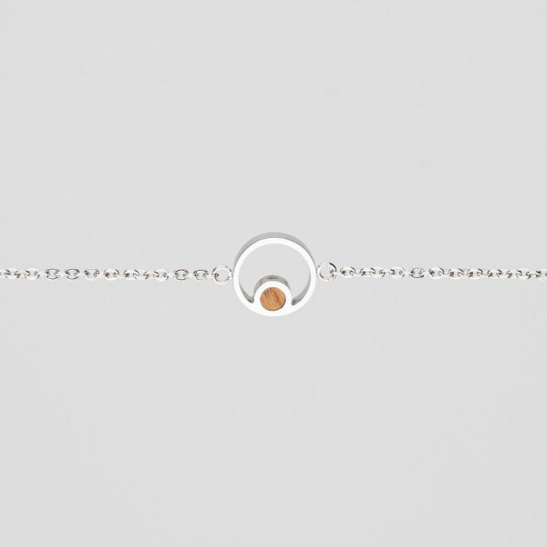 Pigment Halskette mit rundem Anhänger und Holzement - Holzkern Modell: Jewelry