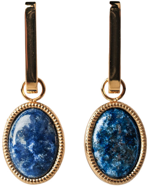 Mirror Eckige Ohrhänger mit ovalem Anhänger - Holzkern Modell: Jewelry