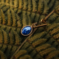 Mirror Eckige Ohrhänger mit ovalem Anhänger - Holzkern Modell: Jewelry