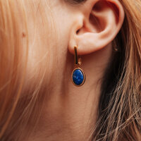 Mirror Eckige Ohrhänger mit ovalem Anhänger - Holzkern Modell: Jewelry