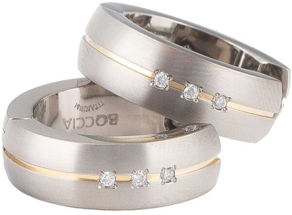 Kreolen aus Titan mit 6 Brillanten - Boccia Jewelry Modell: 0539-10