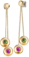 Ohrhänger verziert mit bunten Turmalin-Cabochons -...