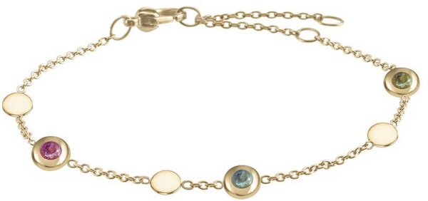 Armband mit 5 bunten Turmalinen in Zargenfassungen - Boccia Jewelry Modell: 03042-02