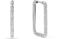 Eckige Kreolen aus Edelstahl mit Steinchen - Bering...