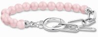 Bracciale con perline rosa e elementi in metallo - Thomas...