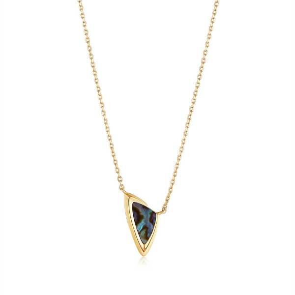 ANIA HAIE N049-03G Collana con pendente triangolare con pietra di Abalone