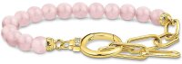 Bracciale con perline rosa e maglie decorative - Thomas...
