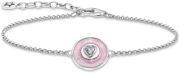 Bracciale con pendente rosa a forma di cuore - Thomas Sabo Modello: A2143-691-9