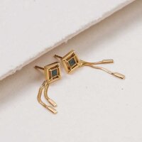 Orecchini Awakening (Marmo/Oro) - Orecchini a perno con pendente a catena - Holzkern Modello: Jewelry