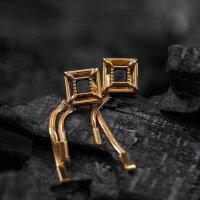 Orecchini Awakening (Marmo/Oro) - Orecchini a perno con pendente a catena - Holzkern Modello: Jewelry