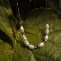 Collana Familytie (Perla/Oro) - Collana sottile con pendente in perla - Holzkern Modello: Jewelry