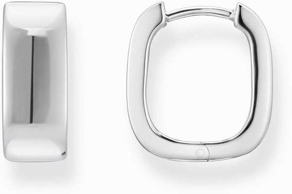 Orecchini a cerchio argentati, con forma squadrata e design minimalista - Thomas Sabo Modello: CR744-001-21