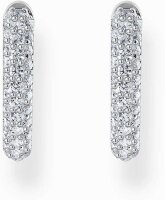 Orecchini a cerchio argentati con decorazioni in zirconi...