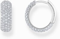 Orecchini a cerchio argentati, decorati con piccoli...