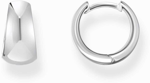 Orecchini a cerchio argentati, con forma trapezoidale ed estetica Chunky ispirata agli anni 90 - Thomas Sabo Modello: CR740-001-21