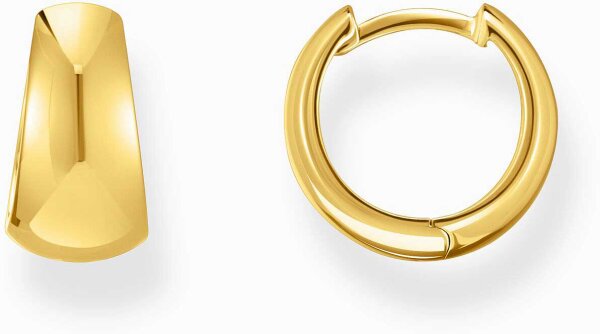 Orecchini a cerchio dorati, con forma trapezoidale ed estetica Chunky ispirata agli anni 90 - Thomas Sabo Modello: CR740-413-39