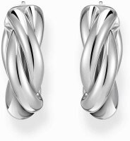 Orecchini a cerchio argentati, con design intrecciato per look romantici ed eleganti - Thomas Sabo Modello: CR742-001-21