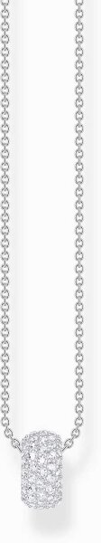 Collana con pendente ad anello, metà decorato con zirconi bianchi e dettagli in rilievo - Thomas Sabo Modello: KE2278-051-14