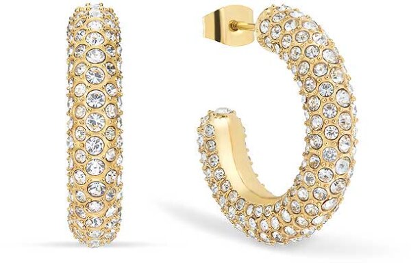 Orecchini a cerchio in acciaio inossidabile con pietre - Bering Jewelry Modello: 739-27-05