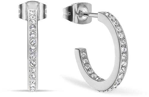 Orecchini a cerchio in acciaio inossidabile con pietre - Bering Jewelry Modello: 737-17-05