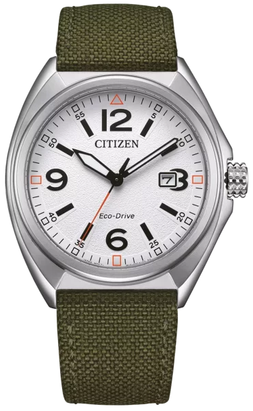Citizen orologio da uomo modello: AW1571-09A con quadrante bianco e cinturino in tessuto