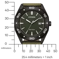 Citizen orologio da uomo modello: BM7635-0X con quadrante verde e cinturino in tessuto