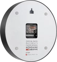 Mondaine Wanduhr Modell: A990.CLOCK.12SBB mit schwarzem Alugehäuse