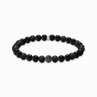 Beads Armband aus Obsidian und schwarzem Zirkoniastein -...