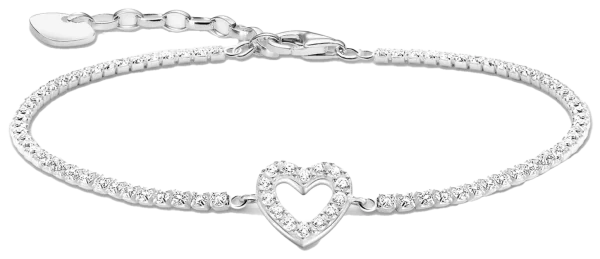 Tennisarmband Herz mit weißen Steinen Silber - Thomas Sabo Modell: A2177-051-14-L19V