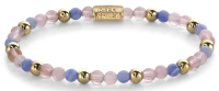 Bracciale in pietre preziose viola, rosa e oro con...
