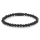 Bracciale in pietra naturale nera da 6 mm con chiusura in acciaio nero - Modello Rebel & Rose: RR-60088-B-M