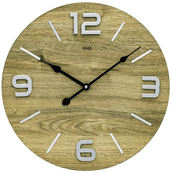 Orologio da parete in quarzo AMS 9701 - Cassa in legno